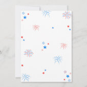 レッド・ホワイト・アンド・デュー 4th of July ベイビーシャワーのご招待 招待状 (裏面)