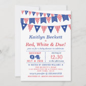 レッド・ホワイト・アンド・デュー | 4th Of July ベビーシャワー 招待状 (正面)