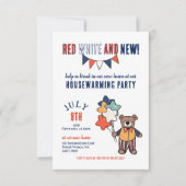 レッド・ホワイト・アンド・ニュー | サマーハウスウォーミングパーティー 招待状 (正面)