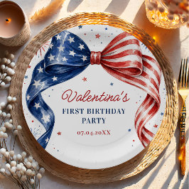 レッド ホワイト アンド ブルー アメリカ独立記念日 女子 誕生日 ペーパープレート