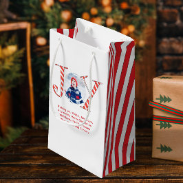 レッド＆ホワイト クリスマスの喜び カスタマイズデザイン スモールペーパーバッグ