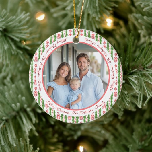 レッド＆ホワイト シノワズリー ガーランド グランミレニアル セラミックオーナメント (ツリー)