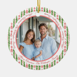 レッド＆ホワイト シノワズリー ガーランド グランミレニアル セラミックオーナメント