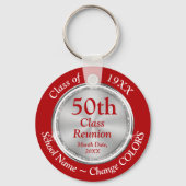 レッド、ホワイト、シルバーカスタム懇親会、クラスお土産 キーホルダー (正面)