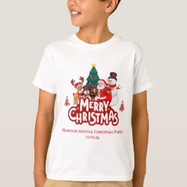 レッド&ホワイト シンプル メリークリスマス Tシャツ