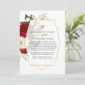 レッド＆ホワイト ジオメトリック バーチャル ウェディング ゲスト リスト 案内状 (スタンド正面)