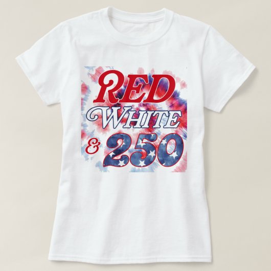 レッド ホワイト タイ ダイ 250 Tシャツ (デザイン正面)