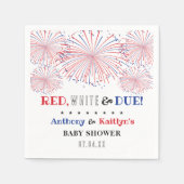 レッド、ホワイト&デュー！7月4日の赤ちゃんシャワー スタンダードカクテルナプキン (正面)
