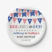 レッド、ホワイト&デュー！7月4日の赤ちゃんシャワー ペーパープレート (正面)