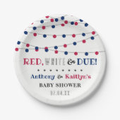 レッド、ホワイト&デュー!7月4日の赤ちゃんシャワー ペーパープレート (正面)