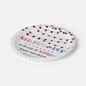 レッド、ホワイト&デュー!7月4日の赤ちゃんシャワー ペーパープレート (アングル)