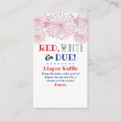 レッド、ホワイト&デュー!7月4日ベビーシャワーおむつ エンクロージャーカード (正面)