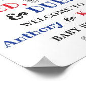 レッド、ホワイト&デュー！7月4日ベビーシャワーへようこそ ポスター (角)