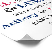 レッド、ホワイト&デュー！7月4日ベビーシャワーへようこそ ポスター (角)