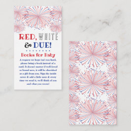 レッド、ホワイト&デュー！7月4日ベビーシャワー エンクロージャーカード