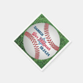 レッド、ホワイト、ネイビー野球バー（ユダヤ教の）バル・ミツバーナプキンス2 スタンダードカクテルナプキン (角)