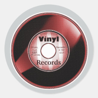 レッド/ホワイト ビニール 45回転 レコード ラウンドシール