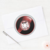 レッド/ホワイト ビニール 45回転 レコード ラウンドシール (封筒)