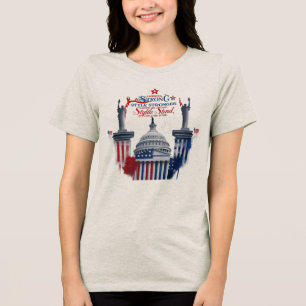 レッド、ホワイト、ファイアーズ – アメリカストロング、スタイルストロング トライブレンドTシャツ