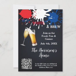 レッド、ホワイト、ブリューパーティの招待状 招待状