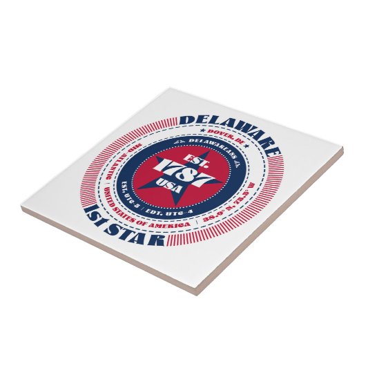 レッド、ホワイト、ブルーのデラウェアのセラミックタイル タイル (側面)