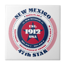 レッド、ホワイト、ブルーのニューメキシコ陶磁器タイル タイル