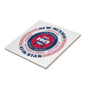 レッド、ホワイト、ブルーのニューメキシコ陶磁器タイル タイル (側面)