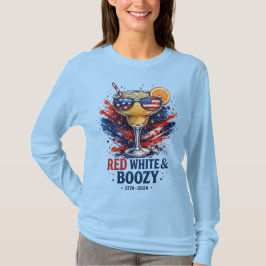 レッド ホワイト ブルーパトリオティック マーガリータ 7月4日 Tシャツ
