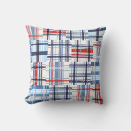 レッド、ホワイト、ブルーマドラス装飾用クッション クッション