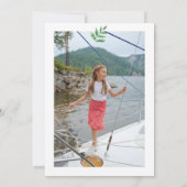 レッド・ホワイト&ブルー花模様葬儀写真 招待状 (裏面)