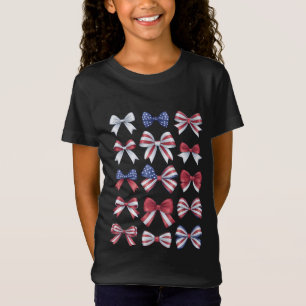 レッド ホワイト ブルー アメリカン コケット ボウズ 7月4日 Tシャツ