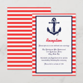 レッド・ホワイト・＆・ブルー・アンカー - レセプション招待状 招待状 (正面/裏面)