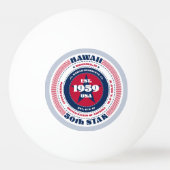 レッド、ホワイト、ブルー・ハワイ・サークル 卓球ボール (裏面)