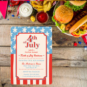 レッド・ホワイト・ブルー 星条旗 ファミリーバーベキュー 招待状