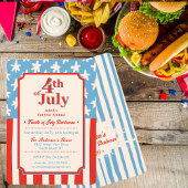 レッド・ホワイト・ブルー 星条旗 ファミリーバーベキュー 招待状