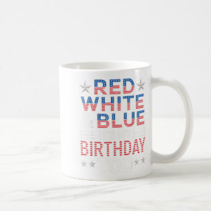 レッド ホワイト & ブルー 私の誕生日だよ 7月4日 コーヒーマグカップ