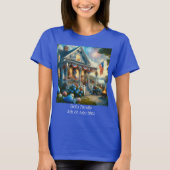 レッド ホワイト ブルー 7月4日 Tシャツ (正面)