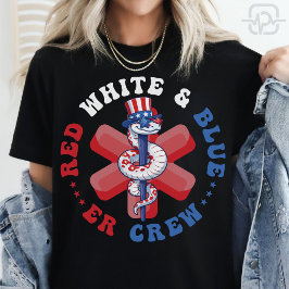 レッド ホワイト ブルー ERクルー 愛国ナース Tシャツ