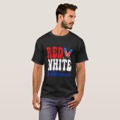 レッド ホワイト ブレスド アメリカ独立記念日 愛国 Tシャツ (正面フル)