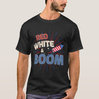 レッド ホワイト & ブーム 楽しい7月4日 アメリカ愛国者 Tシャツ