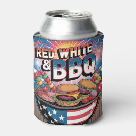 レッド ホワイト BBQ 缶クーラー