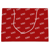 レッド・ホワイト XOXO ブライズシャワー ラージペーパーバッグ (正面)