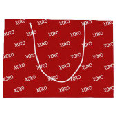 レッド・ホワイト XOXO ブライズシャワー ラージペーパーバッグ (裏面)