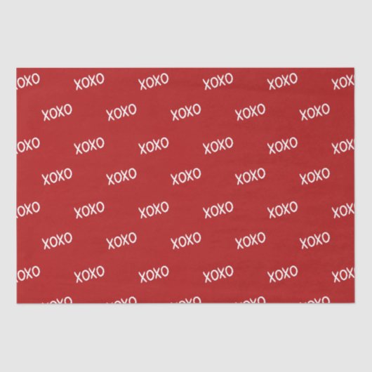 レッド・ホワイト XOXO ブライズシャワー 薄葉紙 (正面)