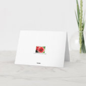 レッド&ホワ色彩の鮮やかートチップダリアズウォーターカラーホリデー カード (裏面)