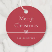 レッド |ボーモダンシンプルミニマルクリスマス フェイバータグ (正面)