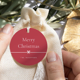レッド |ボーモダンシンプルミニマルクリスマス フェイバータグ
