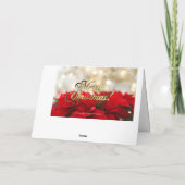 レッド·ポインセティア·フローラ·クリスマス·フェイク金ゴールド·スクリプト シーズンカード (裏面)