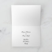 レッド·ポインセティア·フローラ·クリスマス·フェイク金ゴールド·スクリプト シーズンカード (内部)