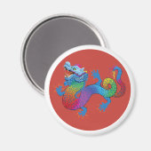 レッド・マグネットとカラフル・ドラゴン マグネット (正面/裏面)